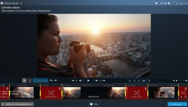 Ashampoo Movie Studio Pro 3 Schnitte setzen