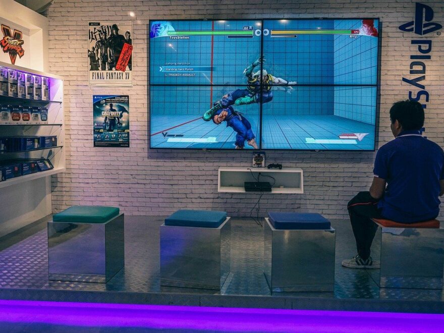 playstation spiel tv bildschirm gaming zimmer