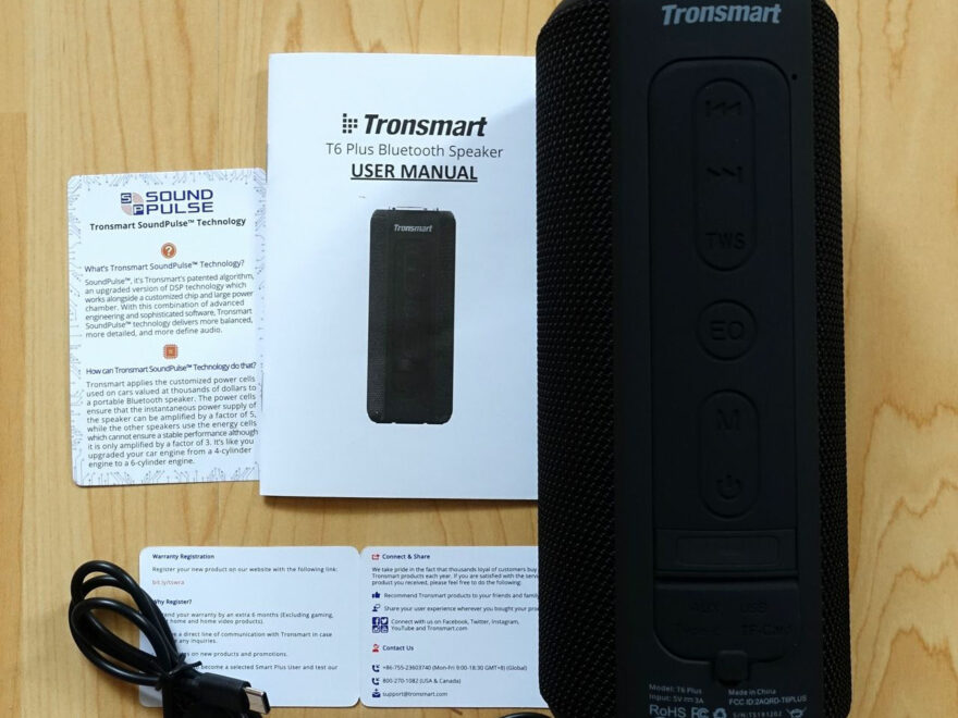 Lieferumfang Tronsmart T6 Plus 40W Bluetooth Lautsprecher