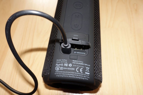 tronsmart t6 plus 06 Anschlüsse am Tronsmart T6 Plus Bluetooth Lautsprecher