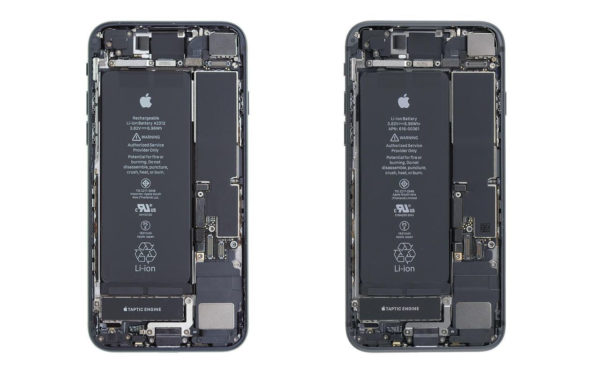 Vergleich iPhoneSE links iPhone8 rechts