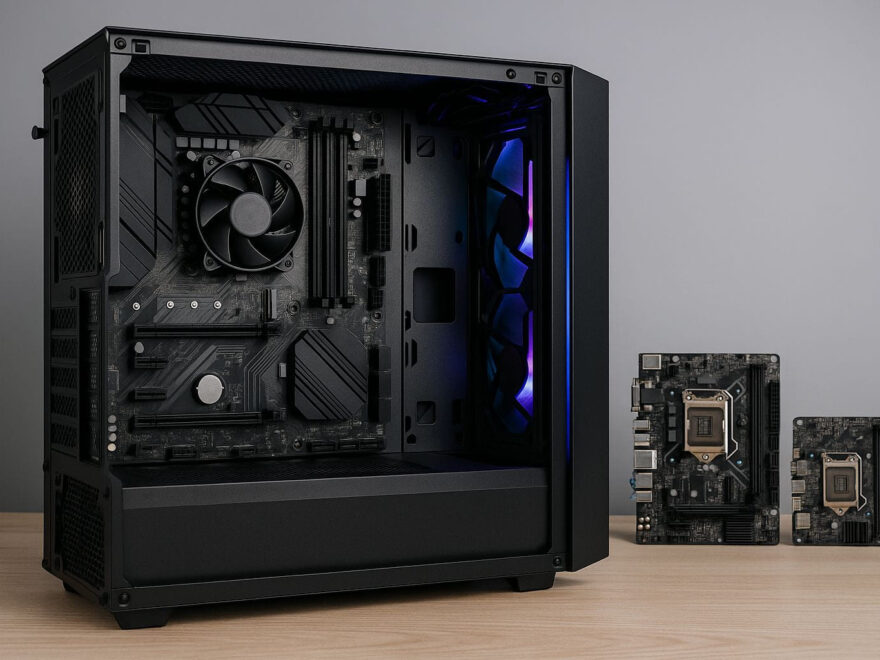 Formfaktor-Vergleich im Gaming-PC Gehäuse mit ATX, Micro-ATX und Mini-ITX Mainboard