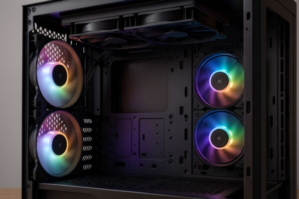 Lüfter- und Radiator-Slots im Gaming-PC Gehäuse für optimale Kühlung