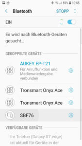 Bluetooth-Geräte werden gesucht