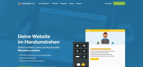 Webador.de - innovativer Homepage-Baukasten