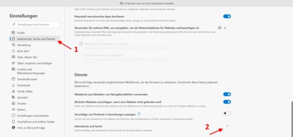 standardsuchmaschine aendern im microsoft edge 2 Datenschutz, Suche und Dienste