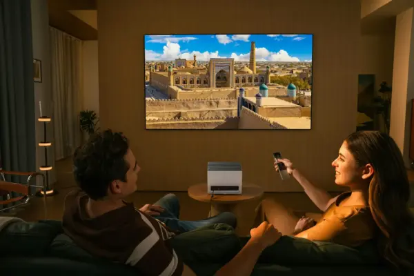 Vorteile eines LCD-Beamers im Heimkino LCD-Beamer im Heimkino mit großem, farbintensivem Bild an der Wand