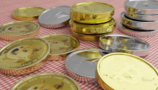 Münzen Bitcoin Dogecoin
