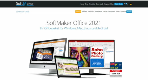 Screenshot der Webseite von SoftMaker Office SoftMaker Office