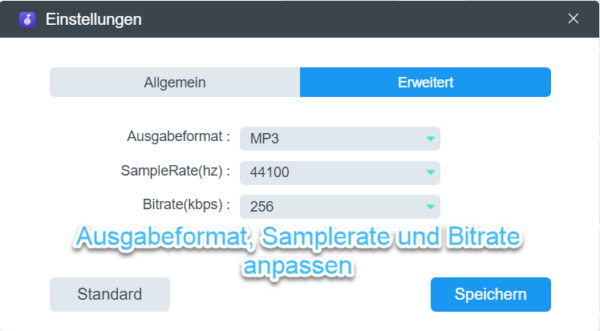 Einstellungen anpassen