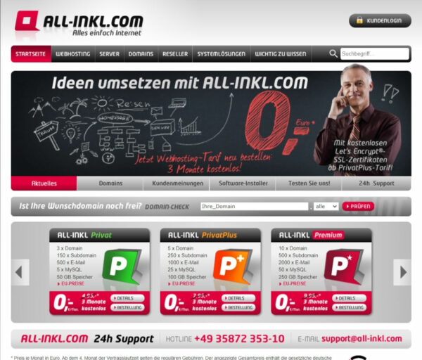 all inkl webhosting Webhosting bei All-Inkl.com