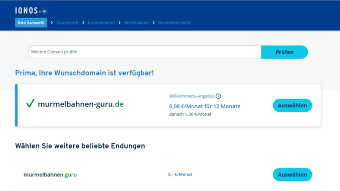 Domain auswählen