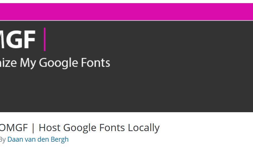Google Fonts lokal einbinden mit OMGF