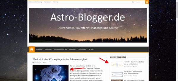 Astro-Blogger.de mit nachträglich erzeugten Thumbnails