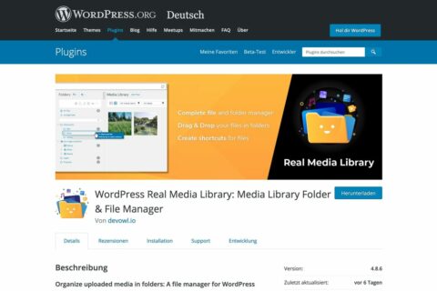 Real Media Library kostenlos auf wordpress.org herunterladen