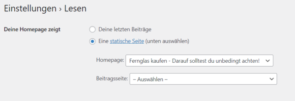 statische wordpress startseite festlegen Statische WordPress Startseite festlegen