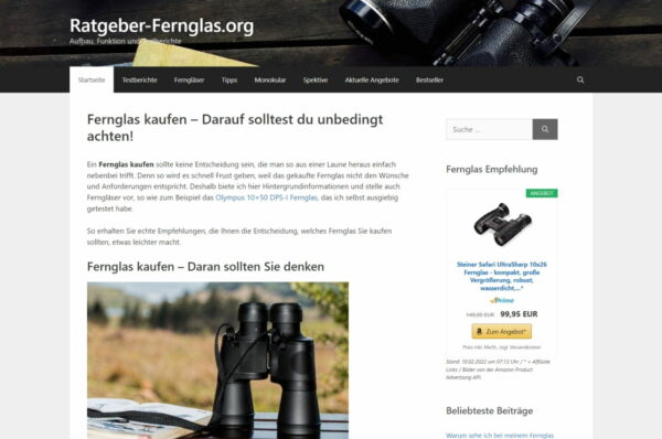 statische wordpress startseite ratgeber fernglas statische WordPress Startseite auf Ratgeber-Fernglas.org