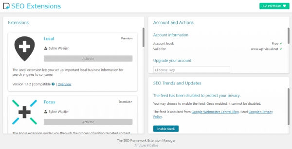 the seo framework 05 The SEO Framework - Extension Manager