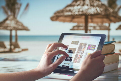 Internet im Urlaub am Strand