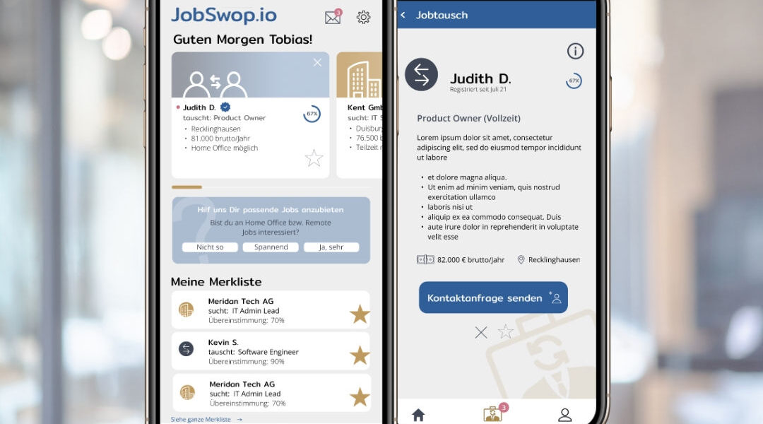 Screenshot JobSwop.io Job-App