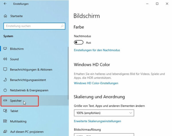 Datensicherung mit Dateiverlauf Schritt 1