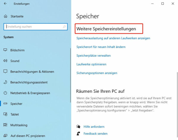 Datensicherung mit Dateiverlauf Schritt 2