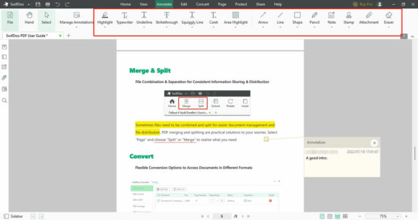 SwifDoo PDF Anmerkungen PDF mit Anmerkungen versehen mit SwifDoo PDF