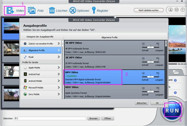 Videos mit dem WinX HD Video Converter Deluxe konvertieren