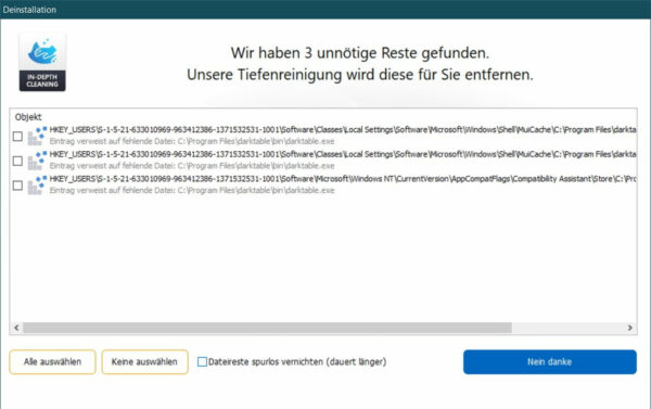 Ashampoo UnInstaller 12 Bild 6 Tiefenreinigung beim Ashampoo UnInstaller 12