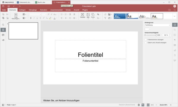 Präsentation erstellen mit Onlyoffice