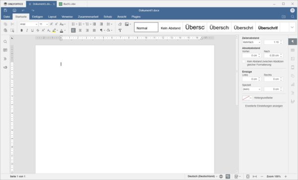 Textverarbeitung in Onlyoffice