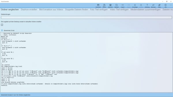 Script Generator Screenshot
