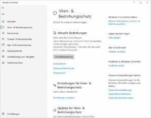 Screenshot aus Windows Defender