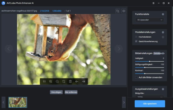 AVCLabs Photo Enhancer AI Bild schärfen und skalieren