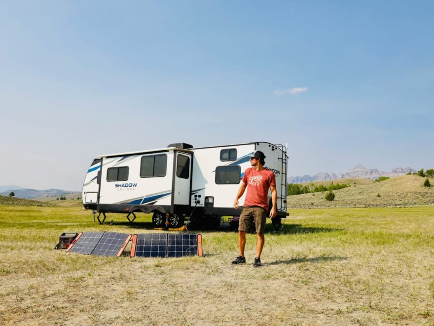 Solar Powerstation beim Camping