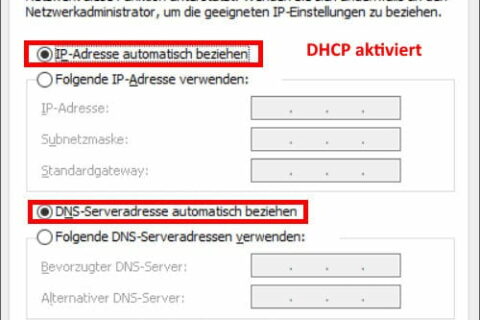 DHCP aktiviert bei Windows