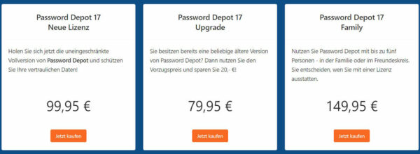 Preise von Password Depot Preise von Password Depot