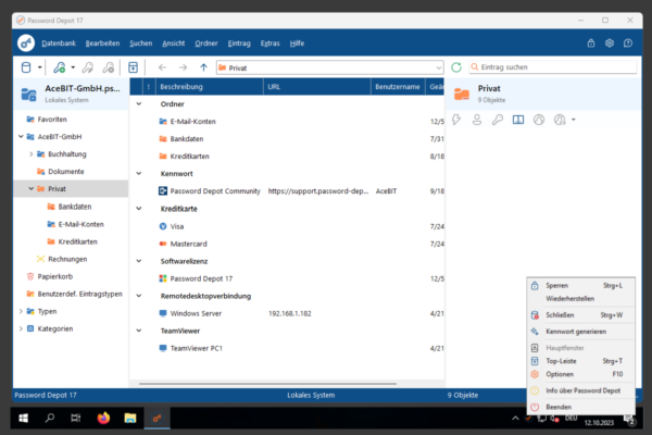 Password Depot sperren Password Depot sperren