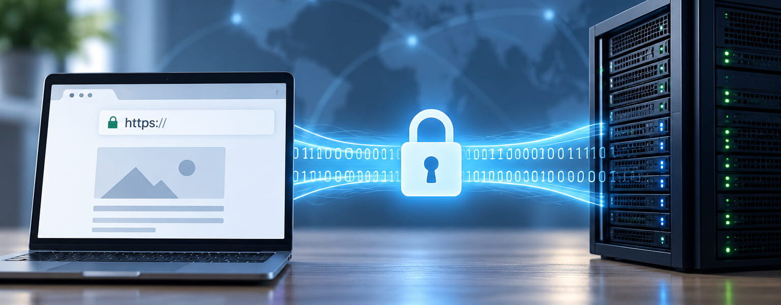 TLS schützt die Datenübertragung zwischen Computer und Server