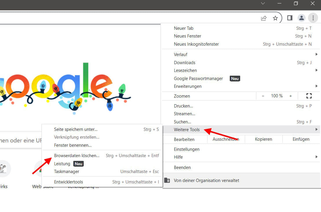 Google Chrome Speicherplatz freimachen