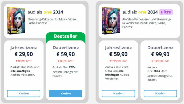 Audials One 2024 Preise