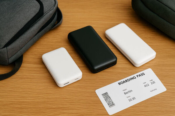 Mehrere Powerbanks im Handgepäck für eine Flugreise