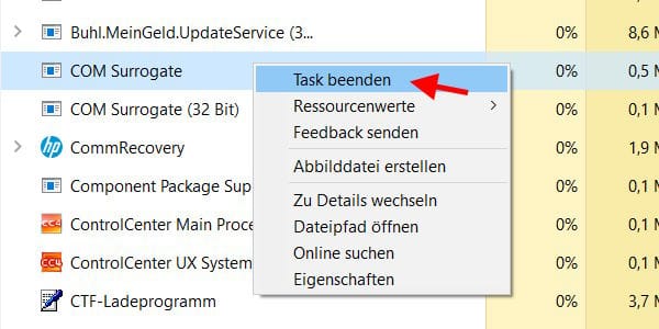 COM Surrogate Prozess beenden COM Surrogate Prozess beenden