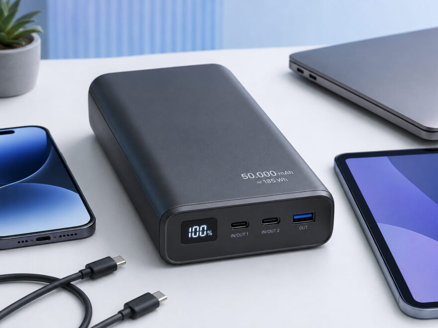 Powerbank 50000mAh kaufen mit USB-C-Anschlüssen für Smartphone, Tablet und Notebook