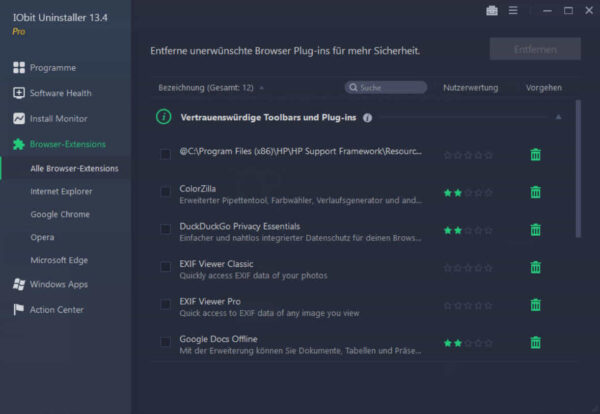 Browser-Extensions entfernen
