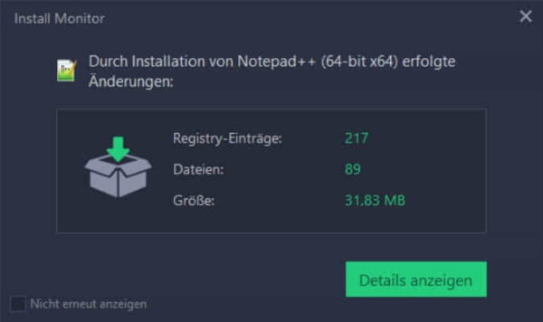 IObit Uninstaller Installation erkannt