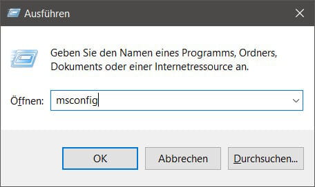 msconfig öffnen