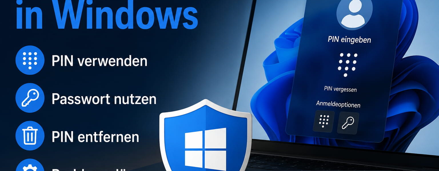 PIN-Anmeldung in Windows mit Optionen für PIN, Passwort und Entfernen