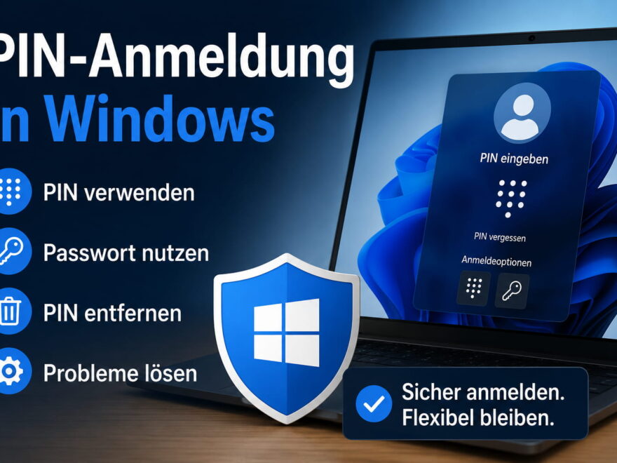 PIN-Anmeldung in Windows mit Optionen für PIN, Passwort und Entfernen