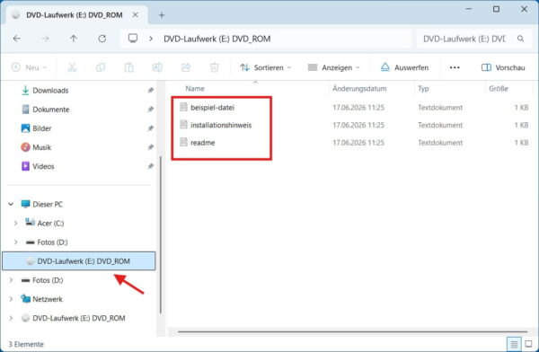 ISO-Datei in Windows als virtuelles DVD-Laufwerk öffnen ISO-Datei als virtuelles DVD-Laufwerk in Windows geöffnet